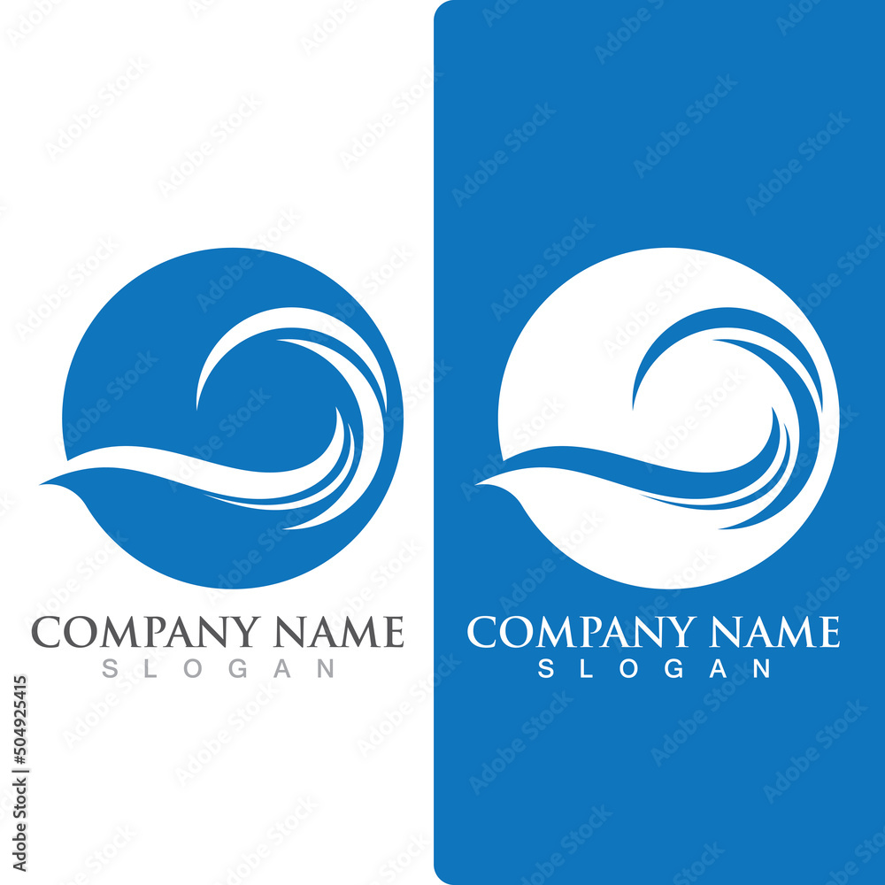Wave beach logo ocean vector template Wave beach logo ocean vector template