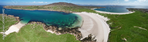 Dogs Bay beach, a horseshoe shaped bay with more than a mile long stretch of white sandy beach in county Galway, Ireland