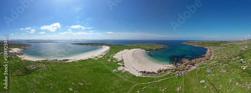 Dogs Bay beach, a horseshoe shaped bay with more than a mile long stretch of white sandy beach in county Galway, Ireland