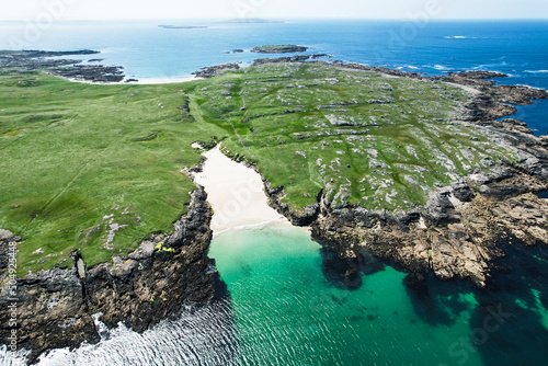 Dogs Bay beach, a horseshoe shaped bay with more than a mile long stretch of white sandy beach in county Galway, Ireland