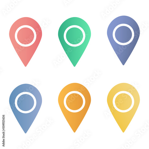 location point collection, location symbol. vector