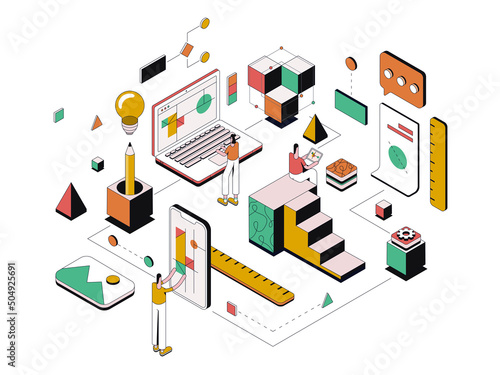 Modern Isometric Illustration design - Creative Design