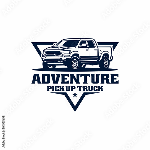 set of pick up truck illustration logo vector
