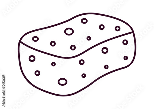 Outlined washcloth icon. Vector illustration