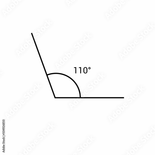 110 degree angle icon in mathematics
