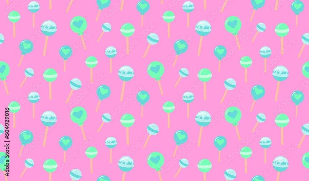 Seamless pattern with lollipops chupa-chups on pink background. Seamless pattern with lollipops chupa-chups on pink background.