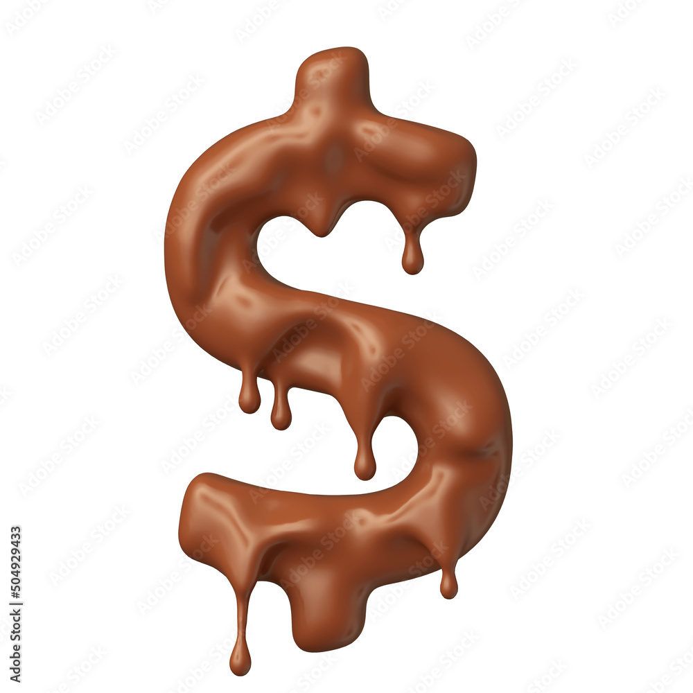 Symbol dolar money chocolate in 3d render Symbol dolar money chocolate in 3d render