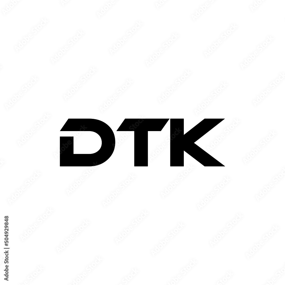 DTK letter logo design with white background in illustrator, vector logo modern alphabet font overlap style. calligraphy designs for logo, Poster, Invitation, etc.