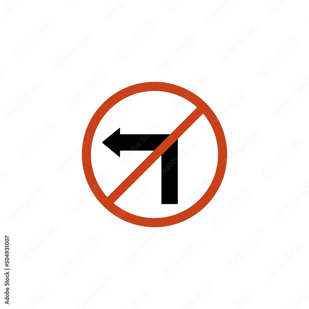 no left turn road sign vector icon illustration sign no left turn road sign vector icon illustration sign