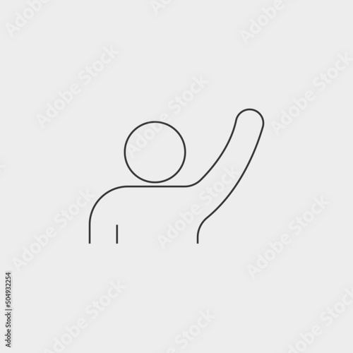 participate answer raise hand vector icon illustration sign 