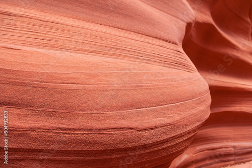 Bild auf Leinwand Scenery in a slot canyon with wavy and smooth rock walls, Canyon X, Arizona, the U