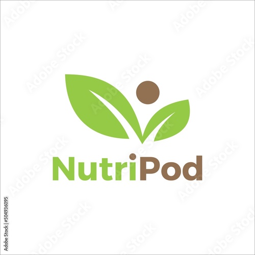Healthy nutrition logo design template