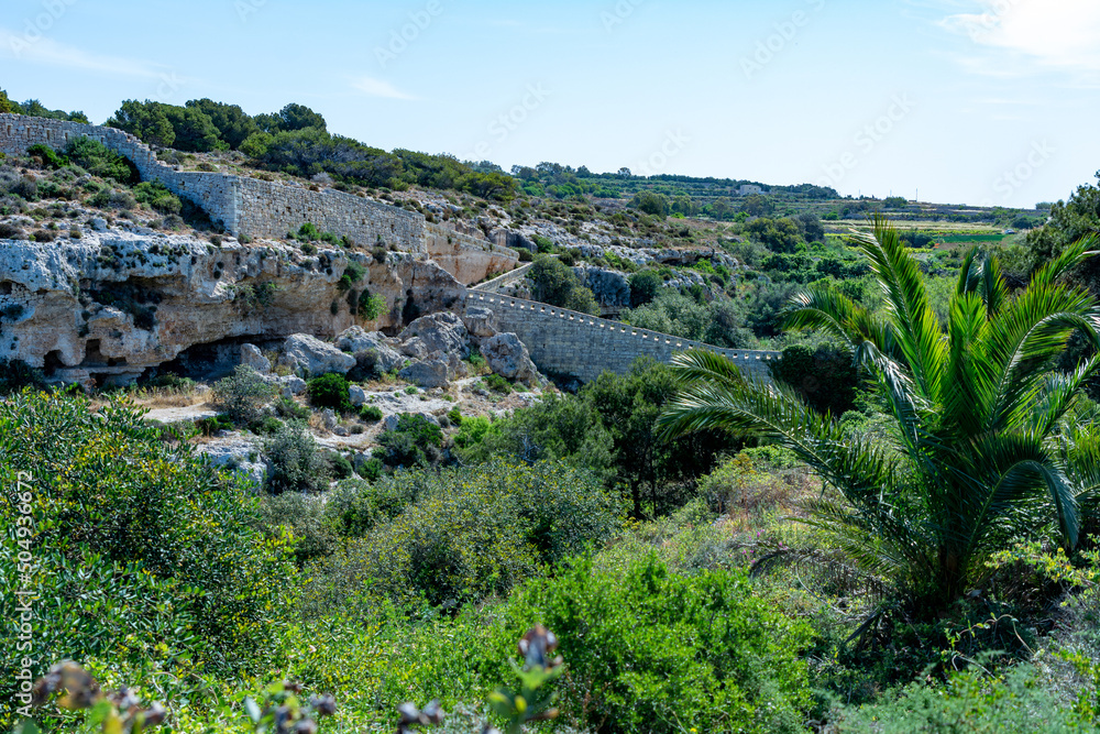 Roman tombs and necropolis in the region of Bingemma in Malta.