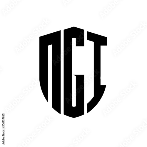 NGI letter logo design. NGI modern letter logo with black background. NGI creative  letter logo. simple and modern letter logo. vector logo modern alphabet font overlap style. Initial letters NGI  photo