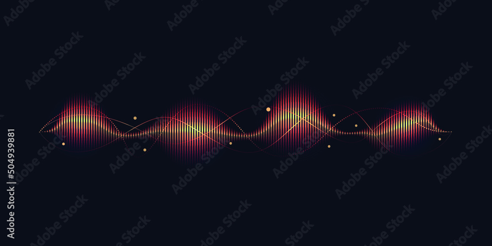 Vector modern digital gradient wave. Abstract illustration of an equalizer with light effects Vector modern digital gradient wave. Abstract illustration of an equalizer with light effects