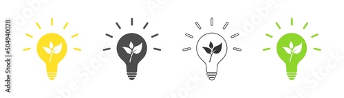 leaf icon set light, illustration