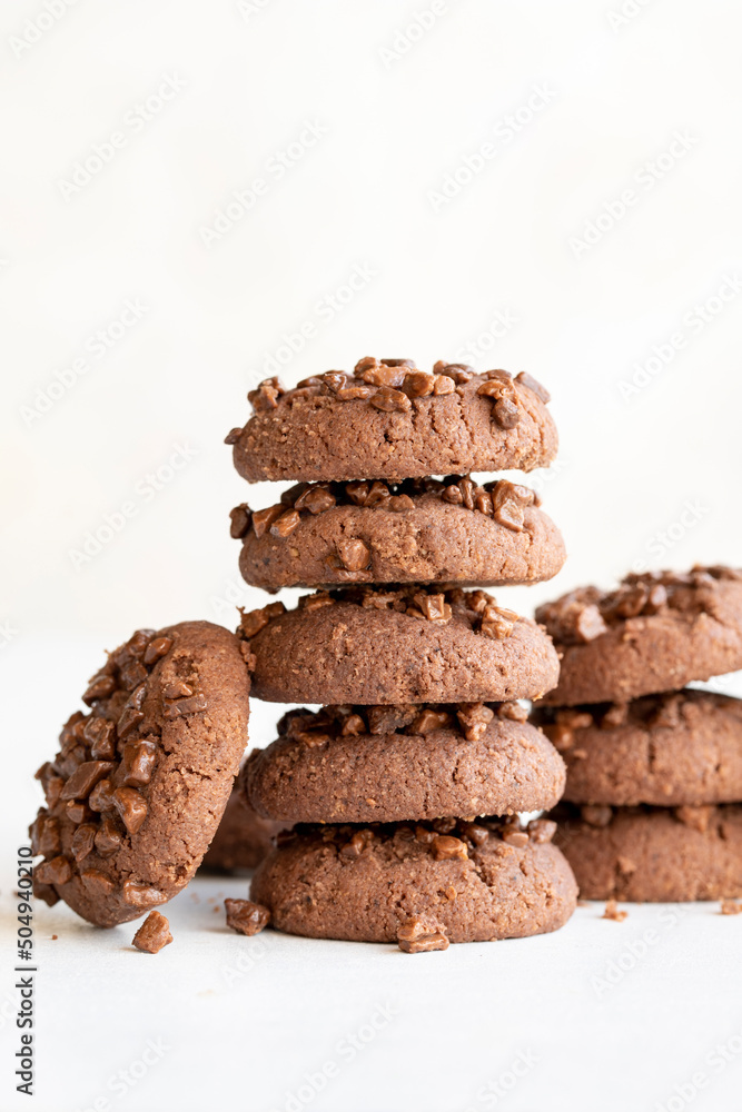 Chocolate chip cookies on a white background. close-up Chocolate chip cookies on a white background. close-up