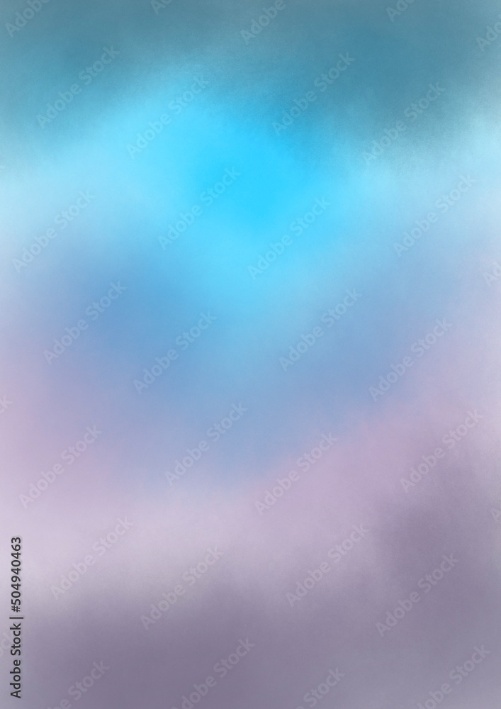 Creative background colors. Abstract imitation of clouds. Color gradient from purple to blue. Made by hand in watercolor technique