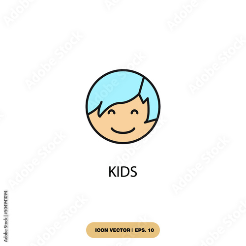 kids icons symbol vector elements for infographic web