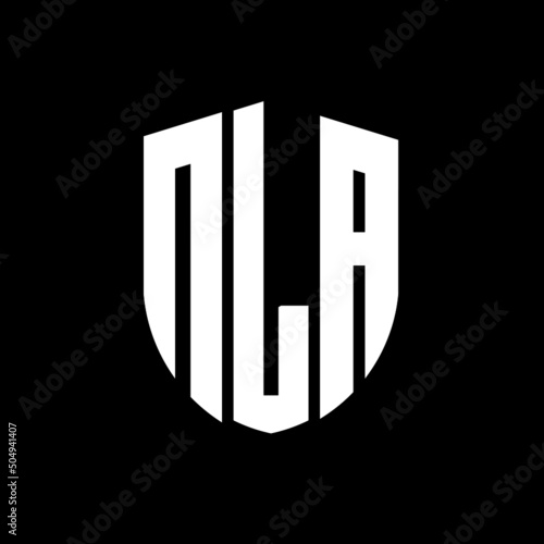 NLA letter logo design. NLA modern letter logo with black background. NLA creative  letter logo. simple and modern letter logo. vector logo modern alphabet font overlap style. Initial letters NLA  photo