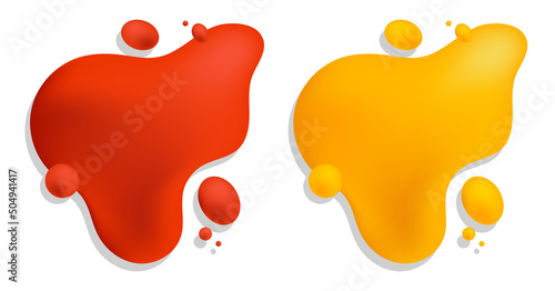 Droped colored blots and dots of paint splatter. Background of paint drops for decoration. Vector isolated vector on white background