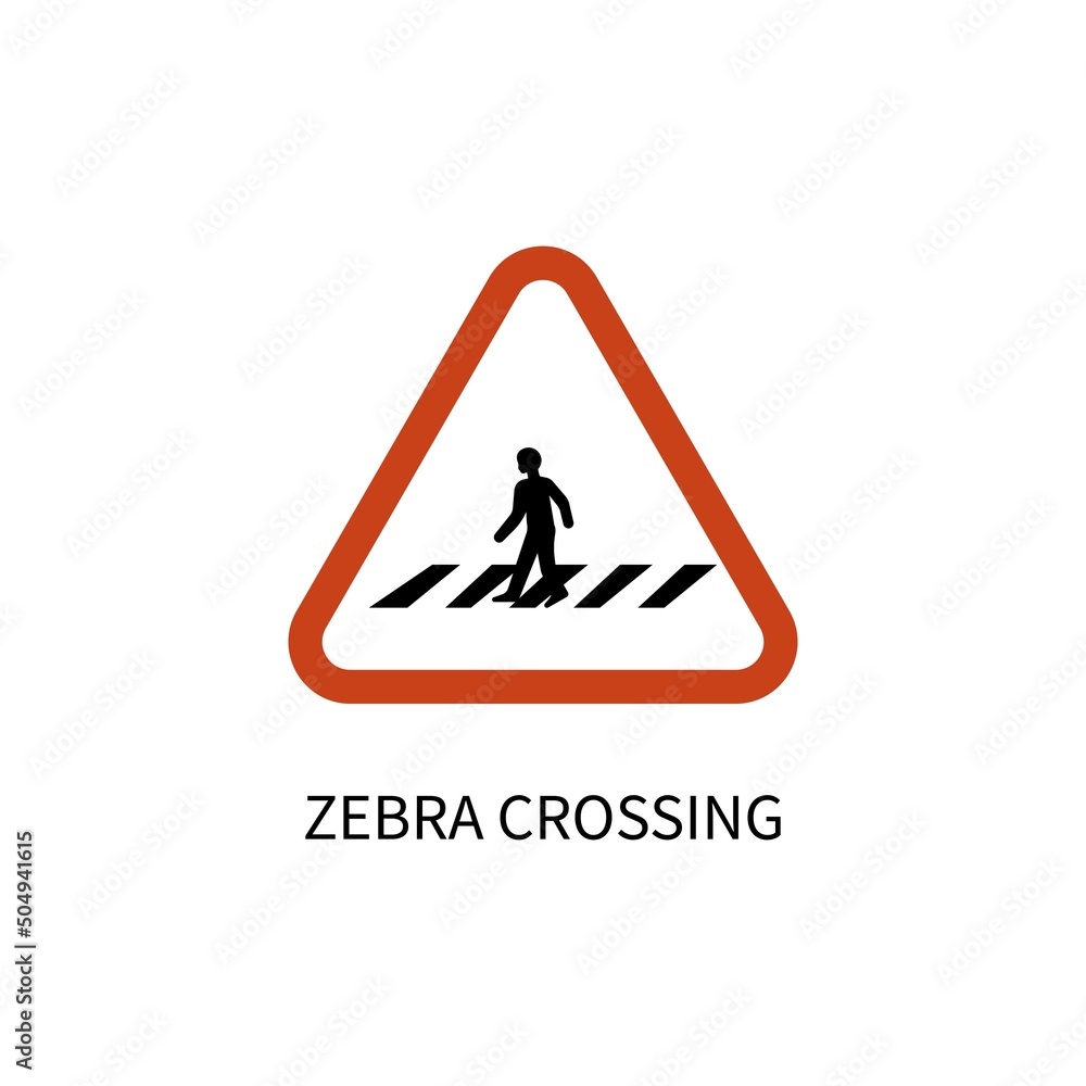 zebra crossing road sign vector icon illustration sign zebra crossing road sign vector icon illustration sign
