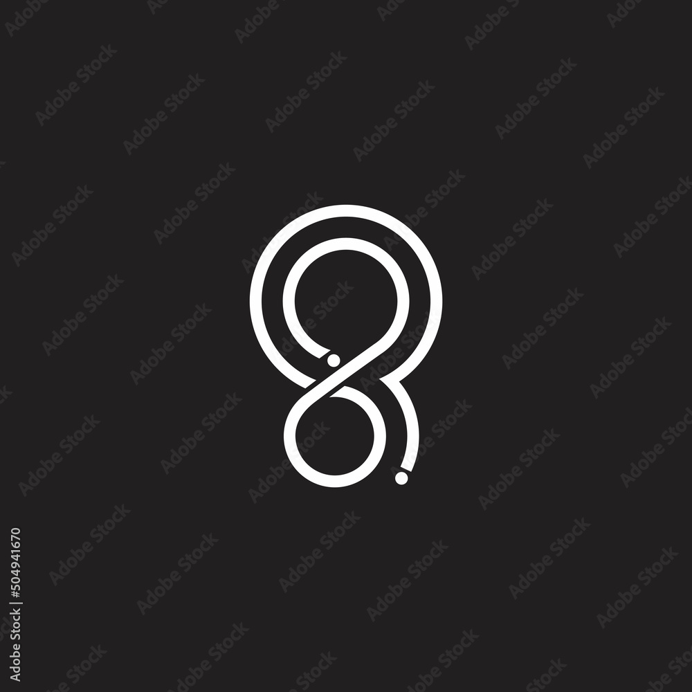 Obraz premium number 8 motion line abstract logo vector