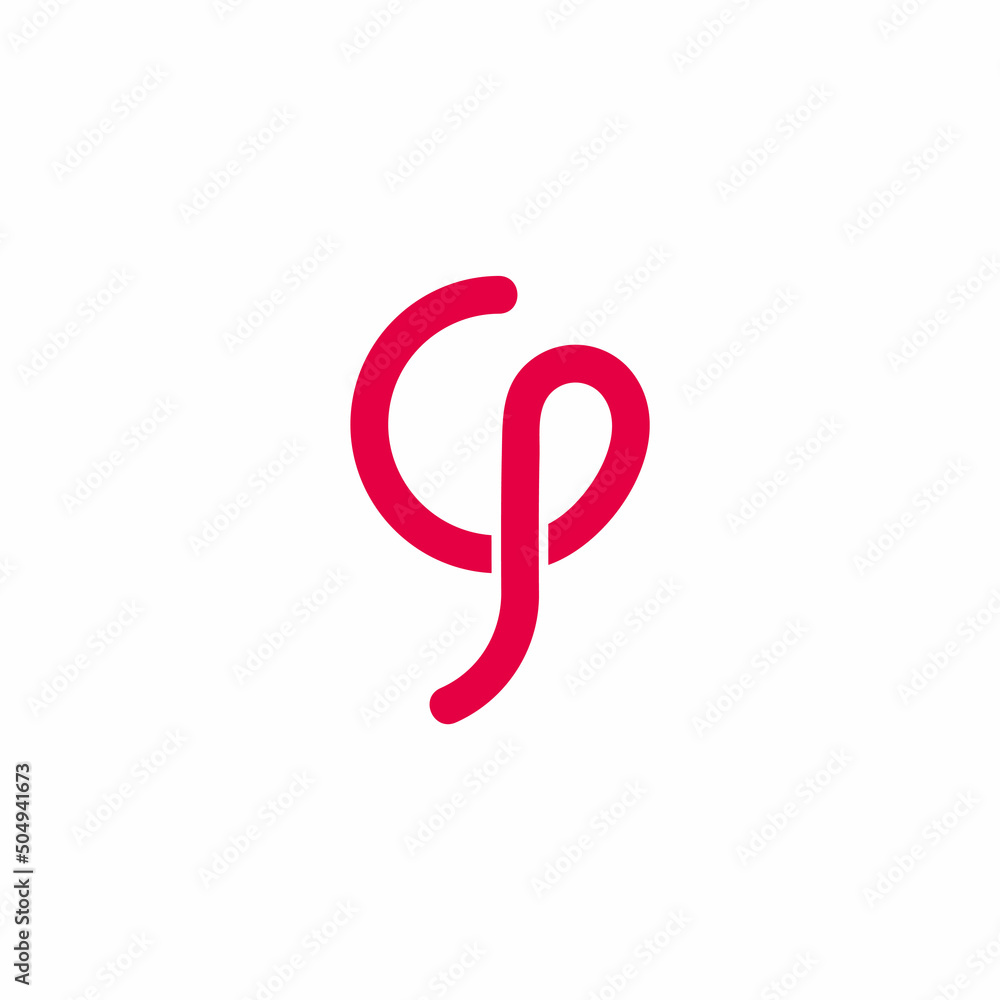 letter cp loop geometric line logo vector letter cp loop geometric line logo vector