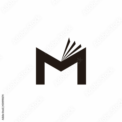 letter m open book motion simple geometric logo vector