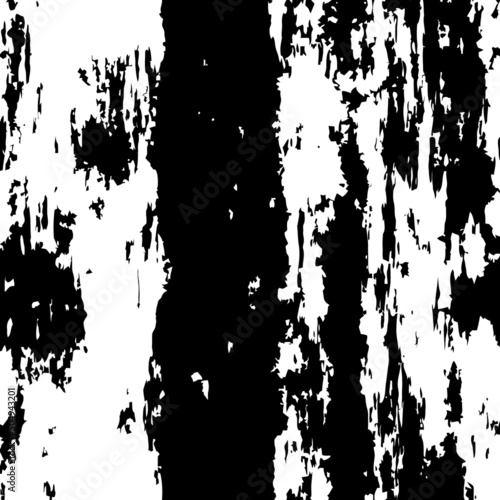 Dark grunge vector overlay. Black and white rough texture. Monochrome scratched pattern.