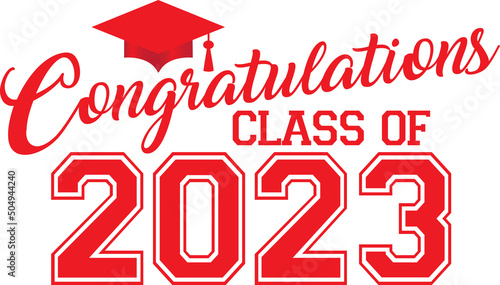 Red Congratulations Class of 2023