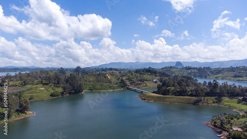 Natural panoramic view of the Peñol Antioquia dam, aerial shots with a drone © KreaFoto