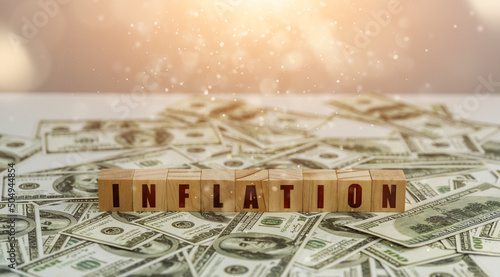 Obraz na plátně Inflation, hyperinflation in the dollar one dollar bill economic direction The concept of reducing purchasing power from inflation