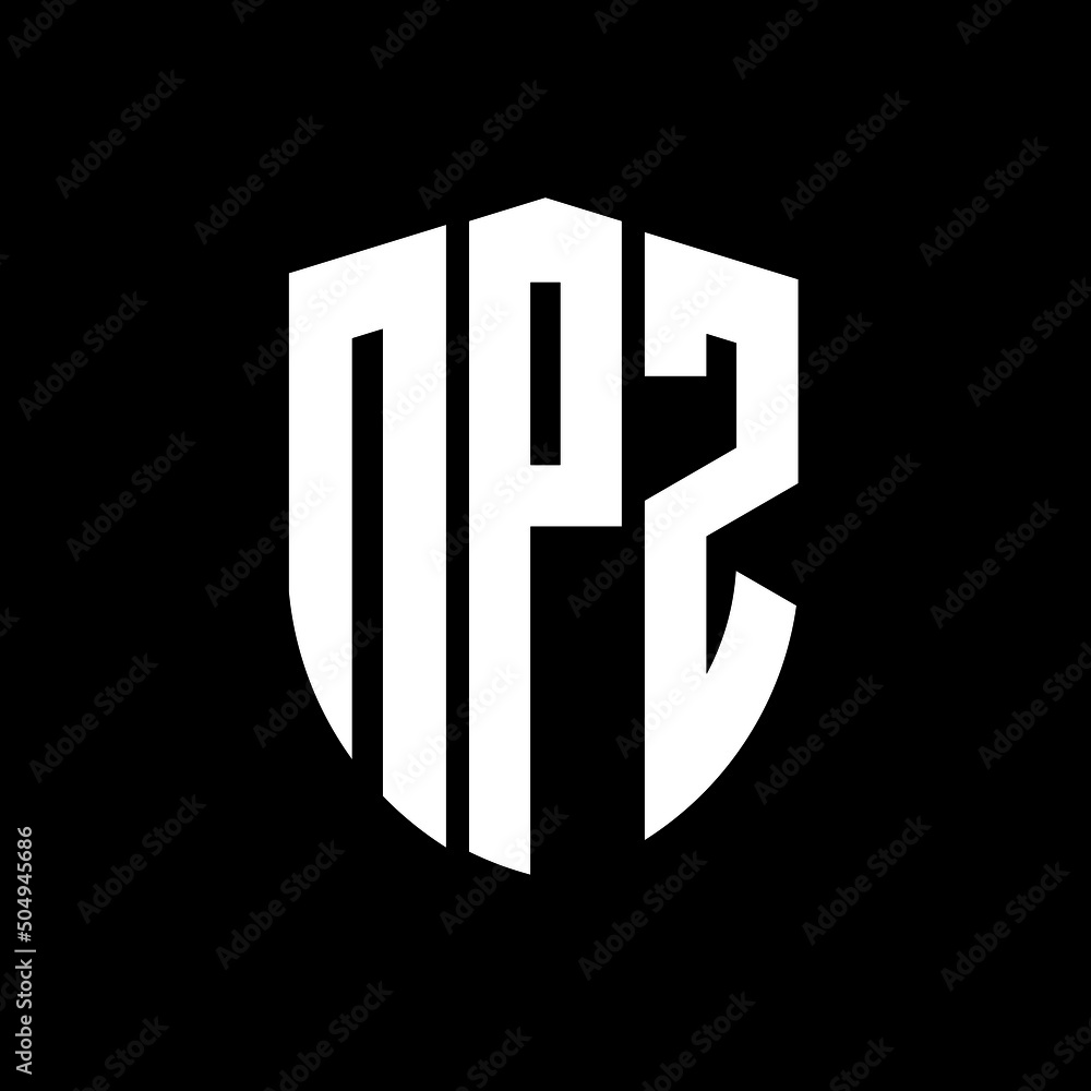NPZ letter logo design. NPZ modern letter logo with black background