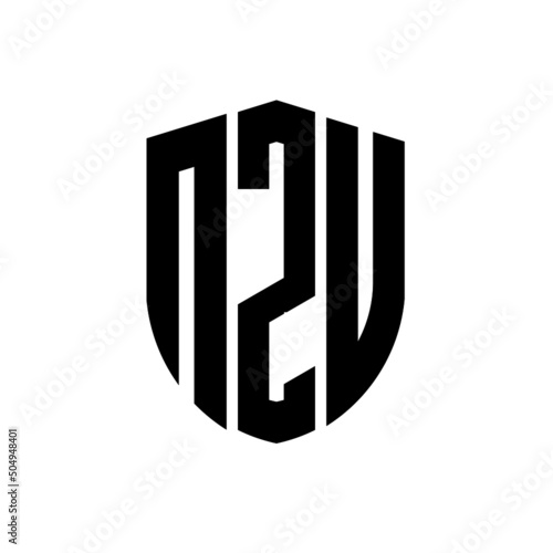 NZU letter logo design. NZU modern letter logo with black background. NZU creative  letter logo. simple and modern letter logo. vector logo modern alphabet font overlap style. Initial letters NZU  photo