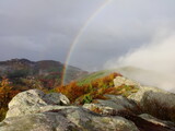 Rainbow View from above of Rhodope Mountains, Bulgaria