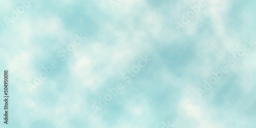 Light blue watercolor texture background and blue sky with clouds.