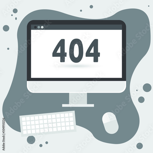 404 Error Page Not Found System Update Upload Operation Computer Installer System Maintenance flat vector illustration