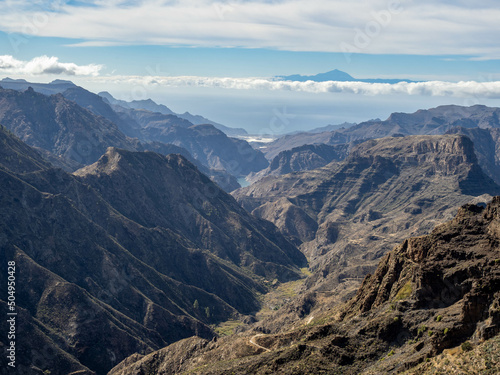 El parralillo reservoir on the way to Timagada in Grand Canary island, Spain.