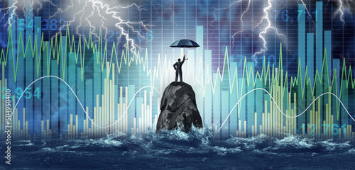 Photo Market turbulence and financial crisis security concept as a volatile stock mark