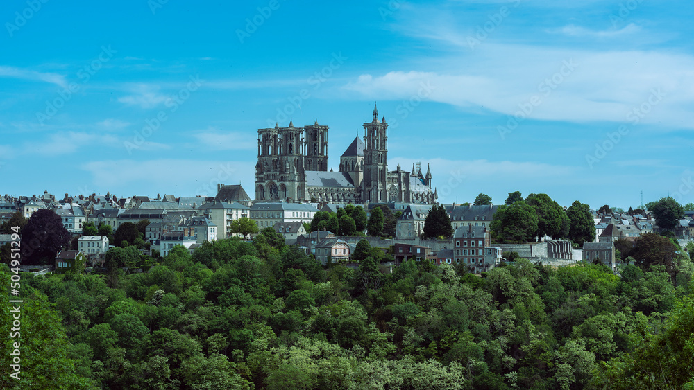Notre dame in Laon, medieval city in France