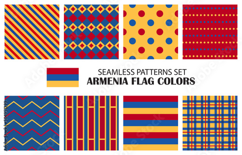 Armenia flag colors seamless patterns
