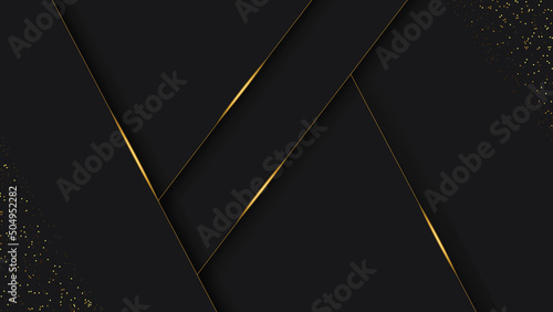 Black and golden lines abstract background. gold light luxury design modern futuristic background vector illustration.