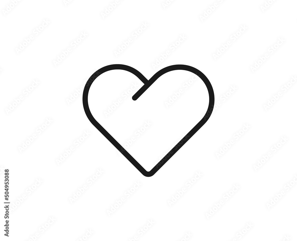 Heart line icon. Vector symbol in trendy flat style on white background. Love sing for design. Heart line icon. Vector symbol in trendy flat style on white background. Love sing for design.