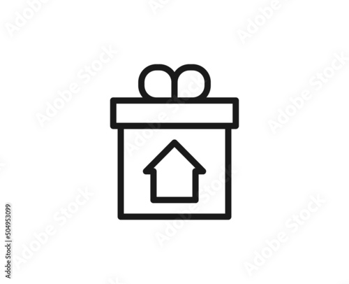 Constraction line icon on white background