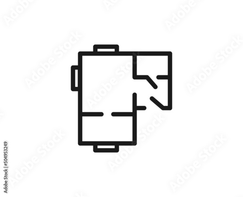 Constraction line icon on white background