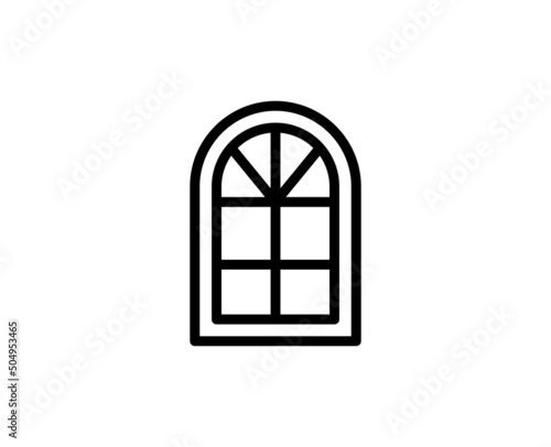 Line window icon isolated on white background. Outline symbol for website design, mobile application, ui. Window pictogram. Vector illustration, editorial stroсk