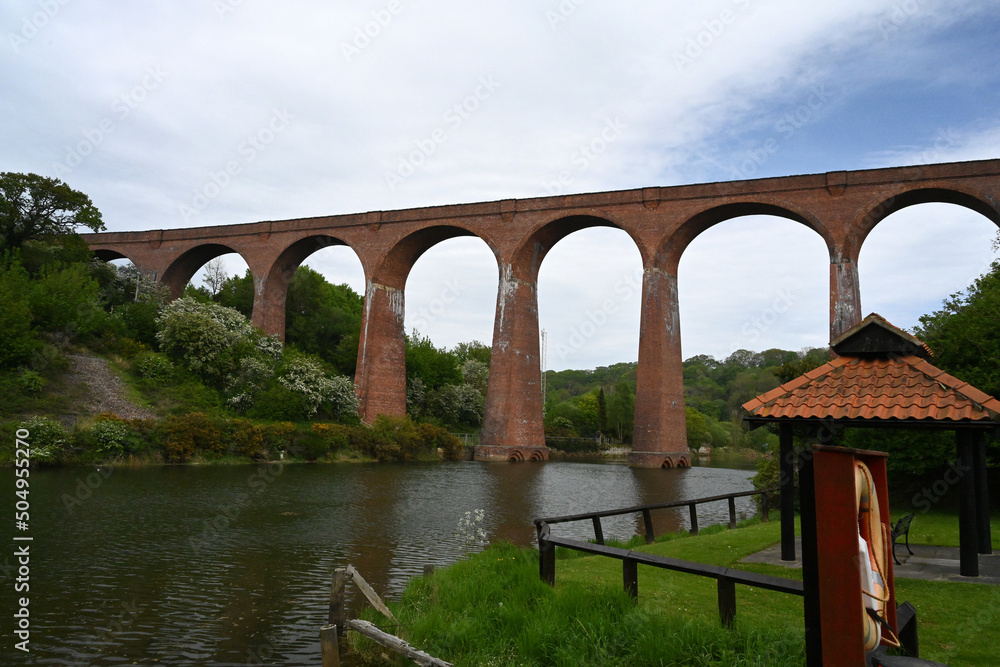Esk Valley Viaduct, also known as the Larpool Viaduct. North Yorkshire