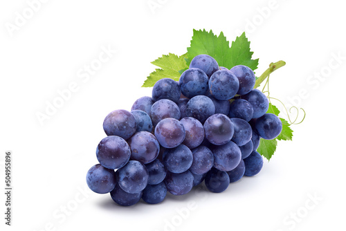 Blue grape isolated on white background.