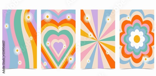 Retro 70s and 80s teenager background design in pop and groovy style